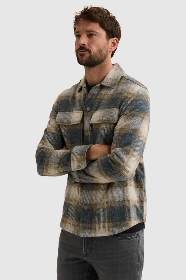 Vanguard flanel regular fit geruit overshirt china blue - Foto 3