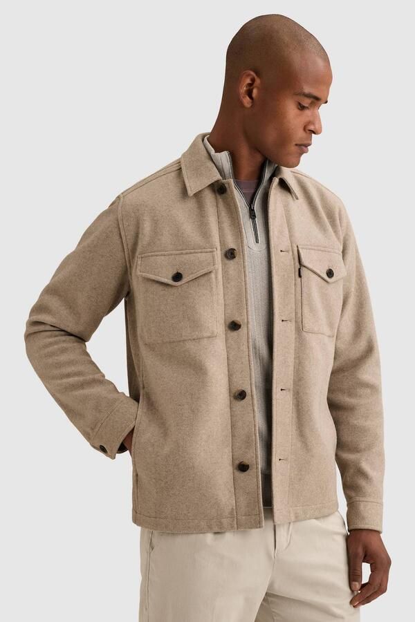 Vanguard flanel regular fit overshirt beige