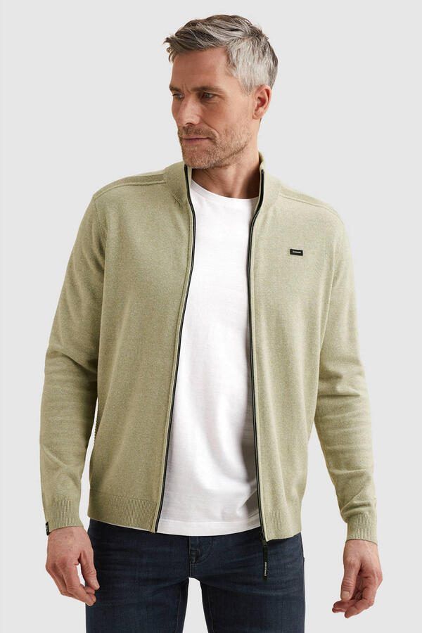 Vanguard gebreid vest met linnen lichtgroen