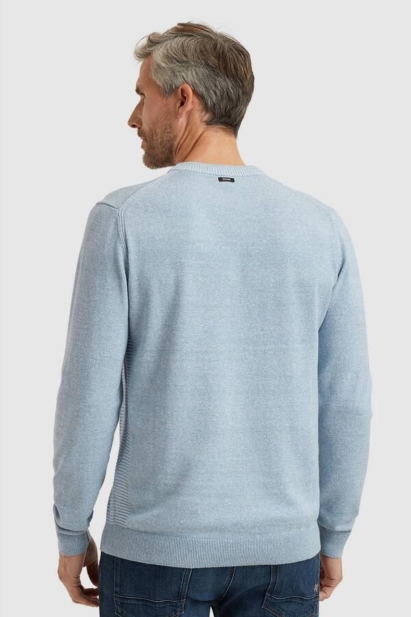 Vanguard Ronde Hals Katoen Linnen Pullover Blue Heren - Foto 2
