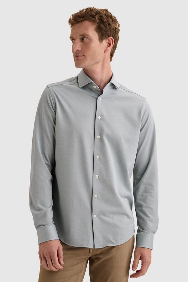 Vanguard jersey regular fit oxford overhemd china blauw