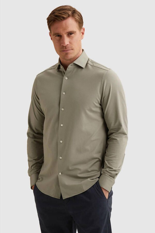 Vanguard jersey regular fit oxford overhemd groen
