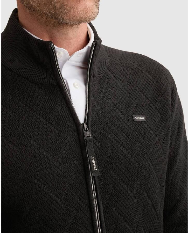 Vanguard katoenen gebreid vest zwart - Foto 2