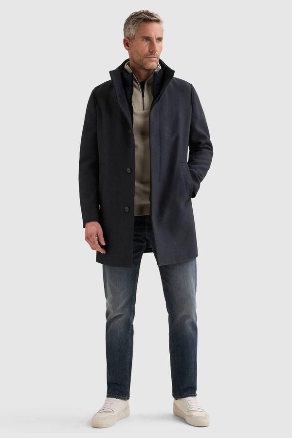 Vanguard mantel met wol donkerblauw - Foto 3