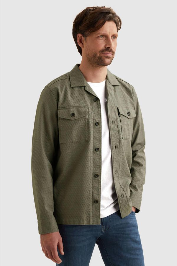 Vanguard overshirt met textuur groen