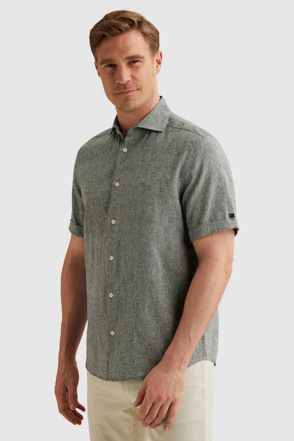 Vanguard Overhemd Korte Mouw Short Sleeve Overhemd Linnen Blend Lichtblauw - Foto 2