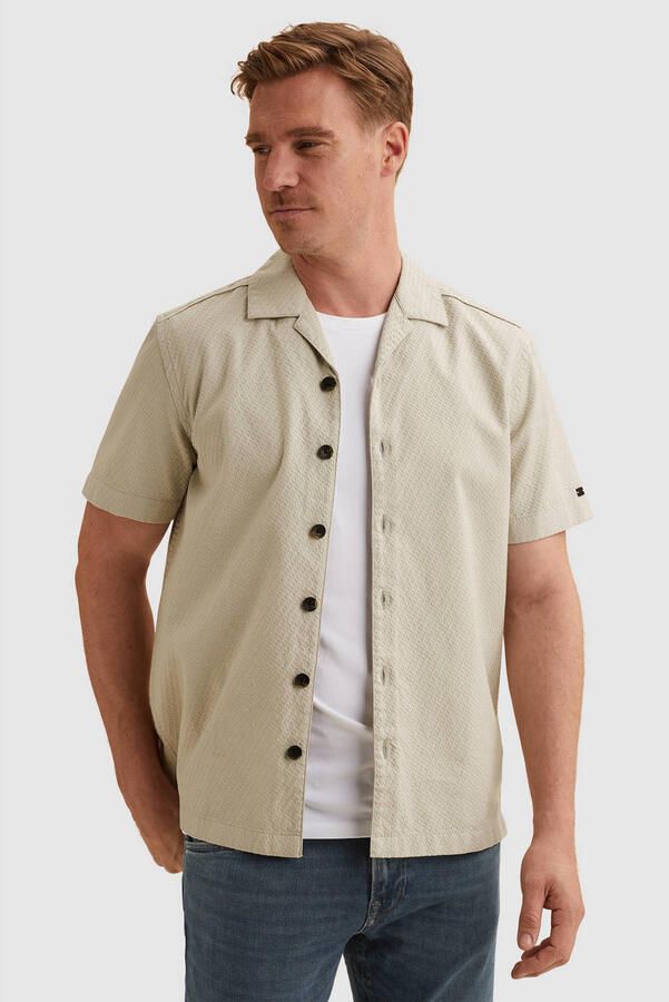 Vanguard regular casual overhemd met textuur ecru