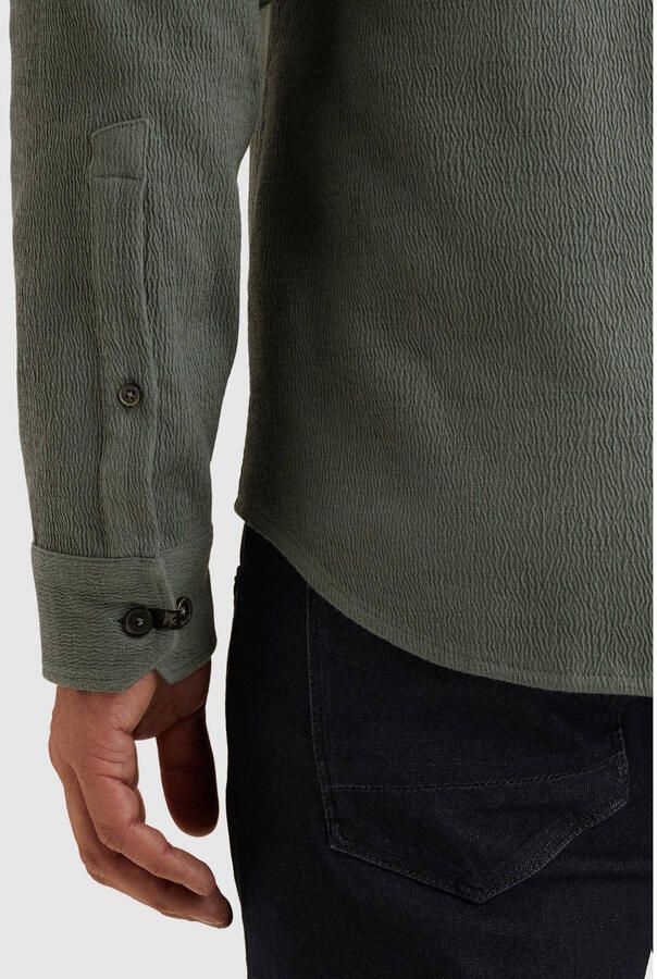 Vanguard regular casual overhemd met textuur grijsgroen - Foto 3
