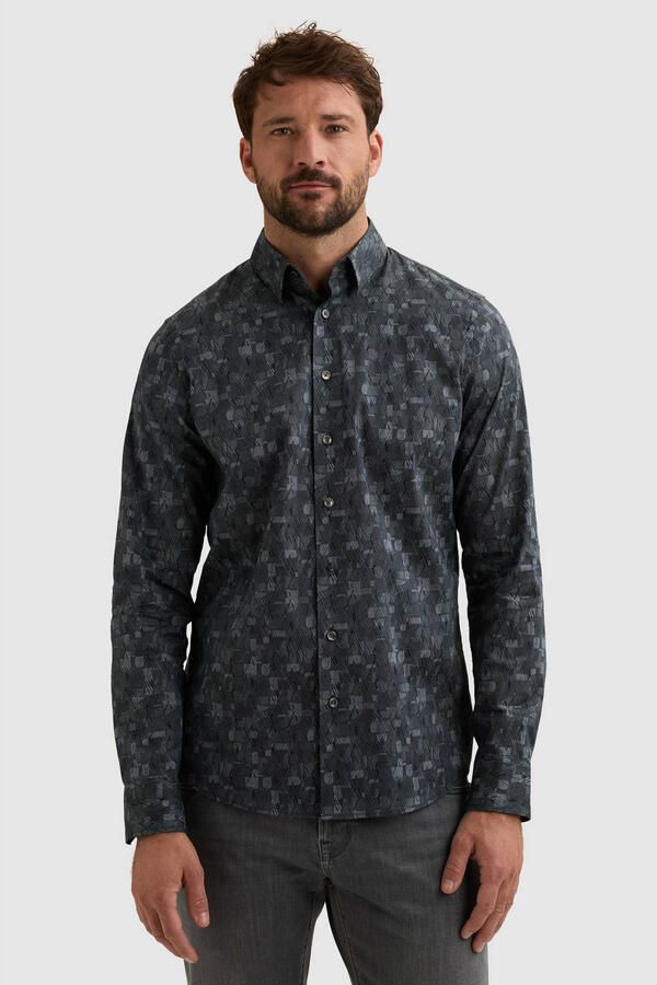 Vanguard regular fit casual overhemd met print china blue