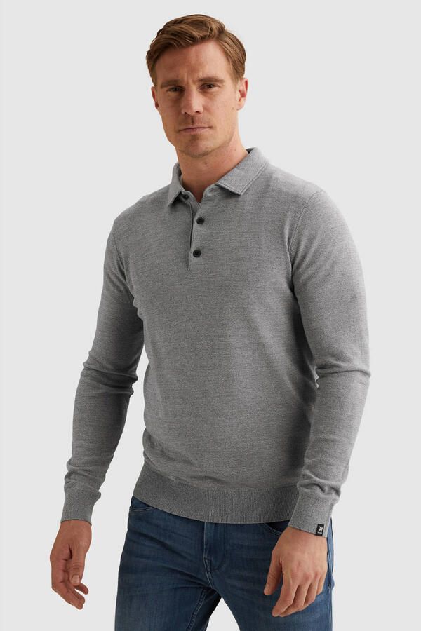Vanguard regular fit gebreide trui met melée china blauw