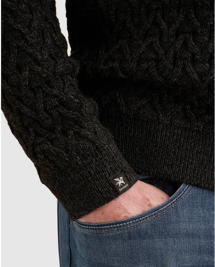 Vanguard regular fit gebreide trui met wol zwart - Foto 2