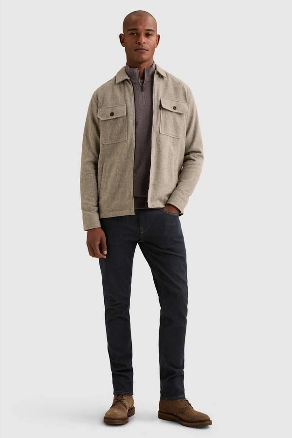 Vanguard regular fit gemêleerd overshirt beige - Foto 3
