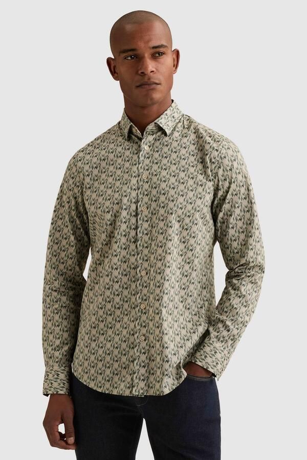 Vanguard regular fit overhemd met print beige