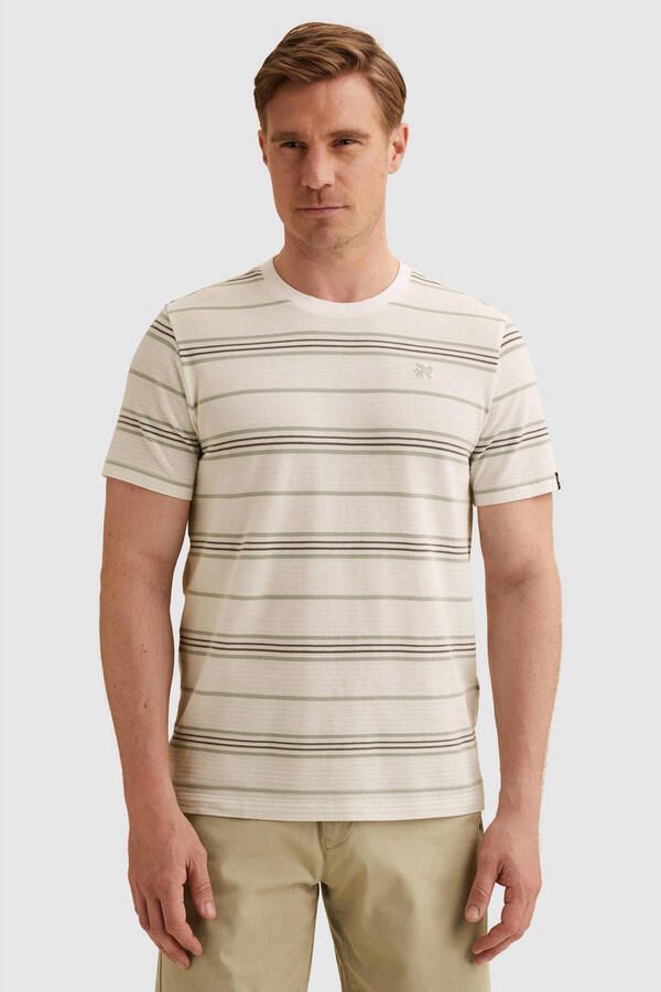 Vanguard regular gestreept T-shirt ecru