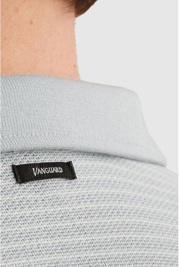 Vanguard regular gestreepte polo grijsblauw - Foto 3