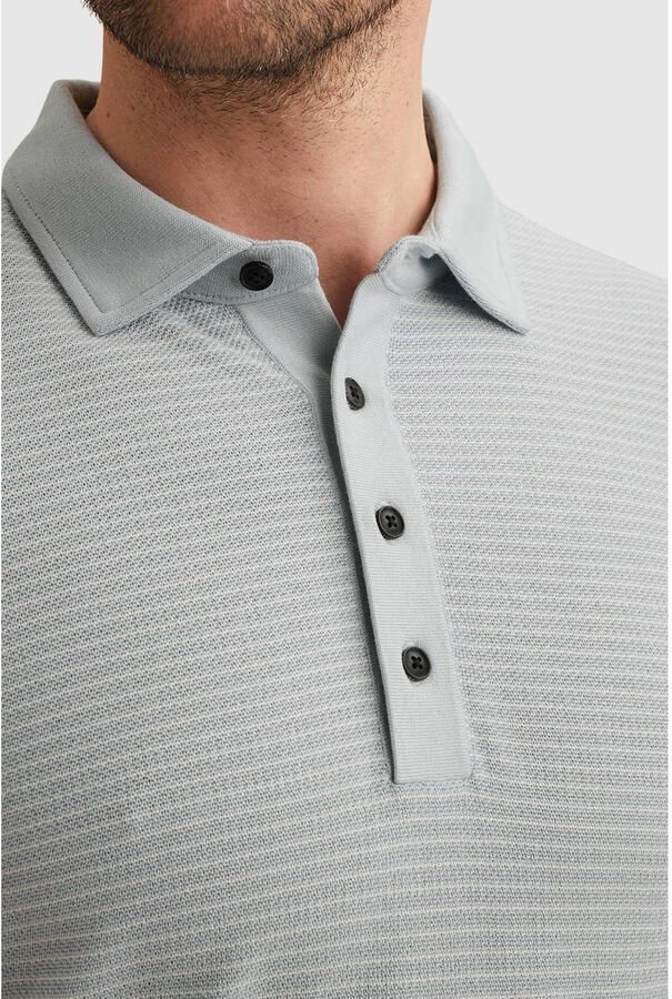 Vanguard regular gestreepte polo grijsblauw - Foto 2