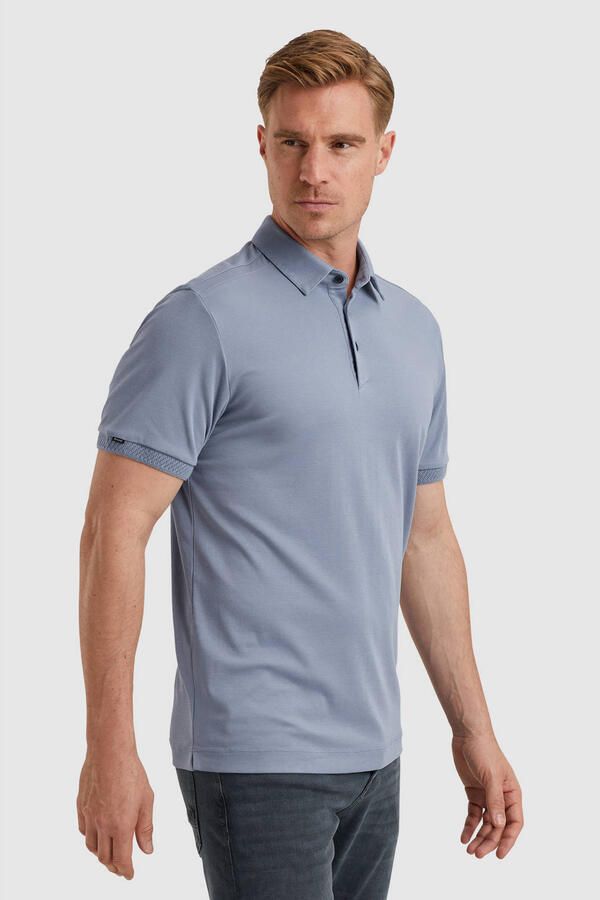 Vanguard Korte Mouw Polo Interloc Stijl Blue Heren