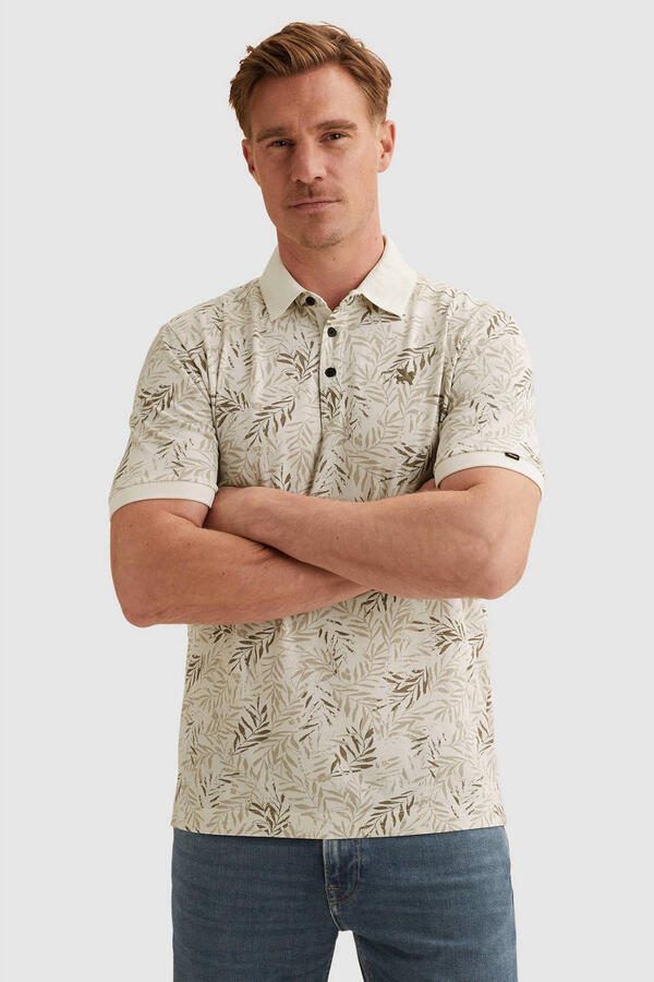 Vanguard Polo Shirt Korte Mouw Poloshirt Print Ecru