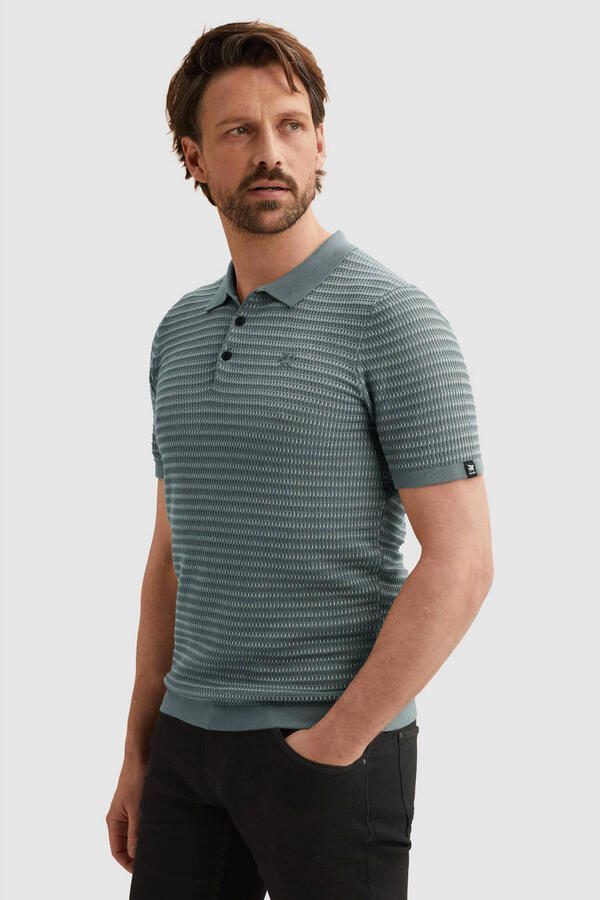 Vanguard T-shirt Knitted Poloshirt Arona Blauw