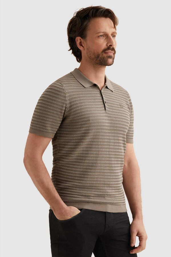Vanguard regular polo gebreid bruin