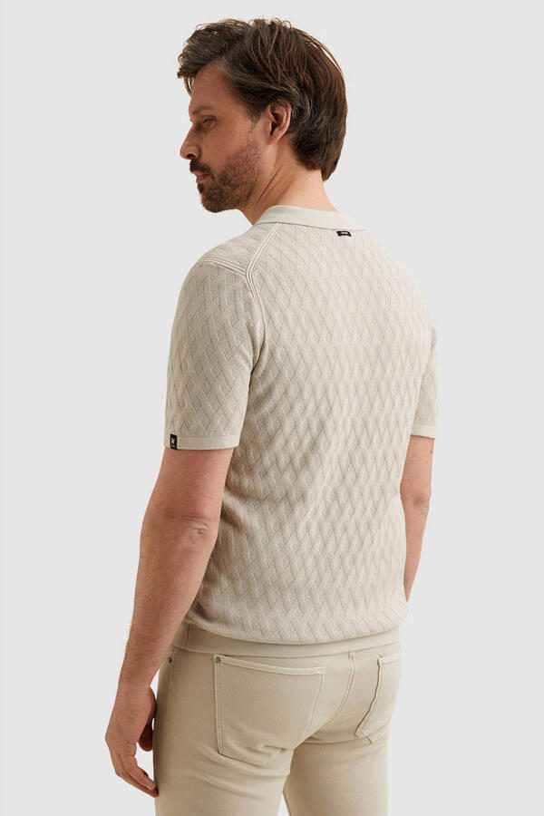 Vanguard T-shirt Knitted Poloshirt Half-Zip Ecru - Foto 2