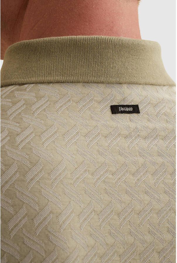 Vanguard Polo Shirt Korte Mouw Knitted Poloshirt Jacquard Print Groen - Foto 2