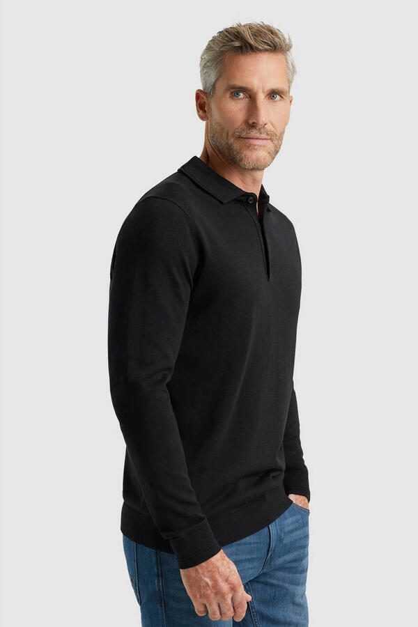 Vanguard regular polo gebreid zwart