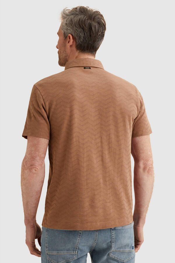 Vanguard regular polo met ingebreid patroon bruin - Foto 2