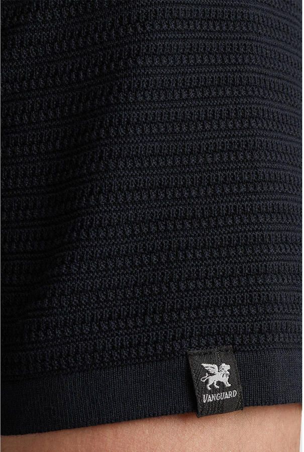Vanguard regular polo met ingebreid patroon donkerblauw - Foto 2
