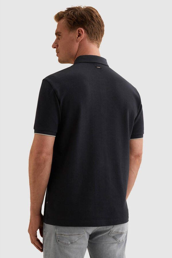 Vanguard regular polo met textuur donkerblauw - Foto 3