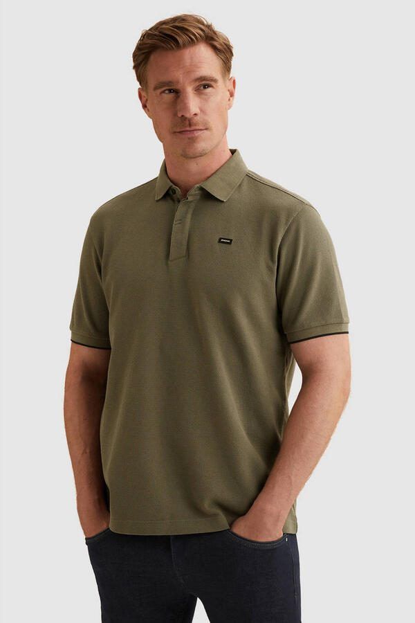 Vanguard regular polo met textuur groen