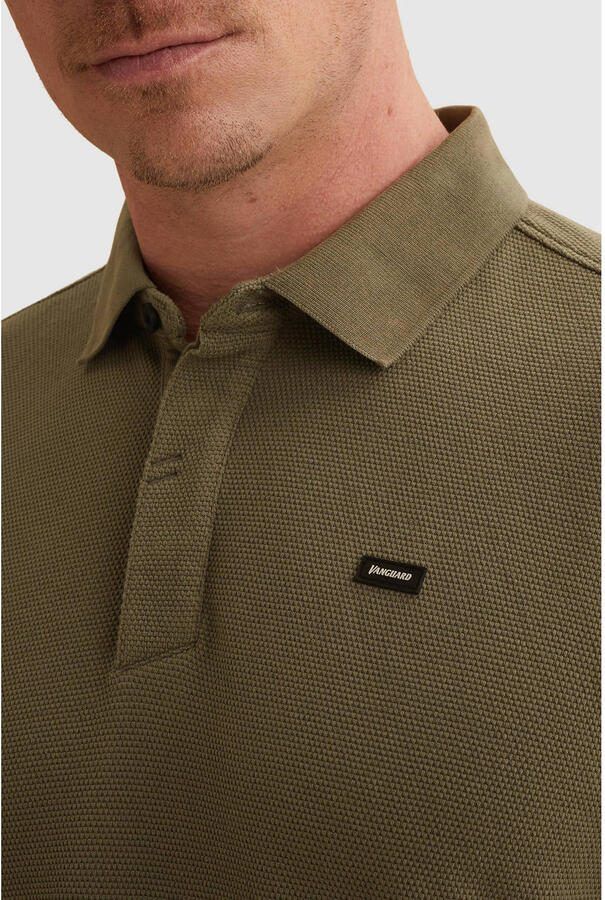Vanguard regular polo met textuur groen - Foto 2