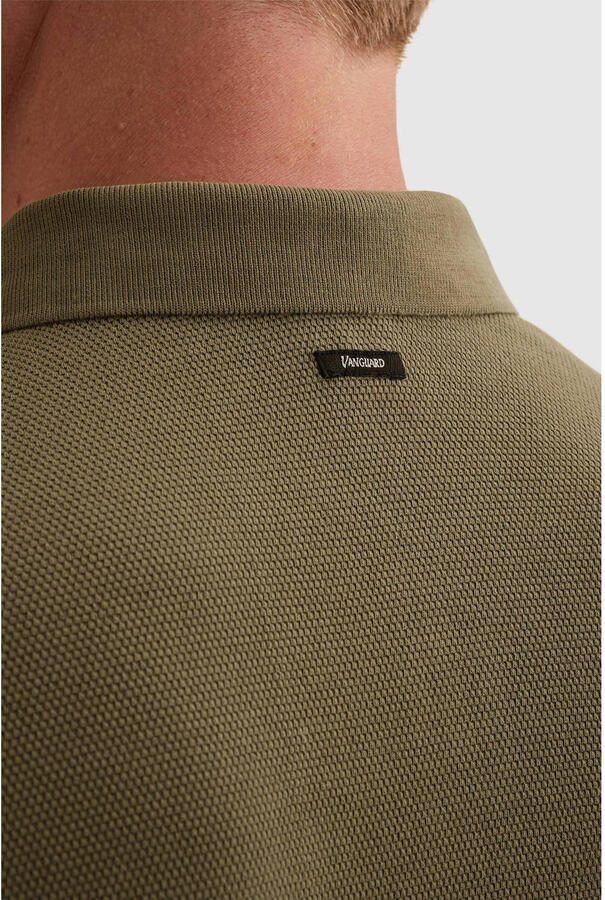 Vanguard regular polo met textuur groen - Foto 3