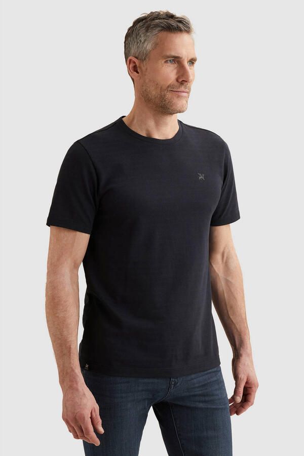 Vanguard regular T-shirt fijn gebreid donkerblauw