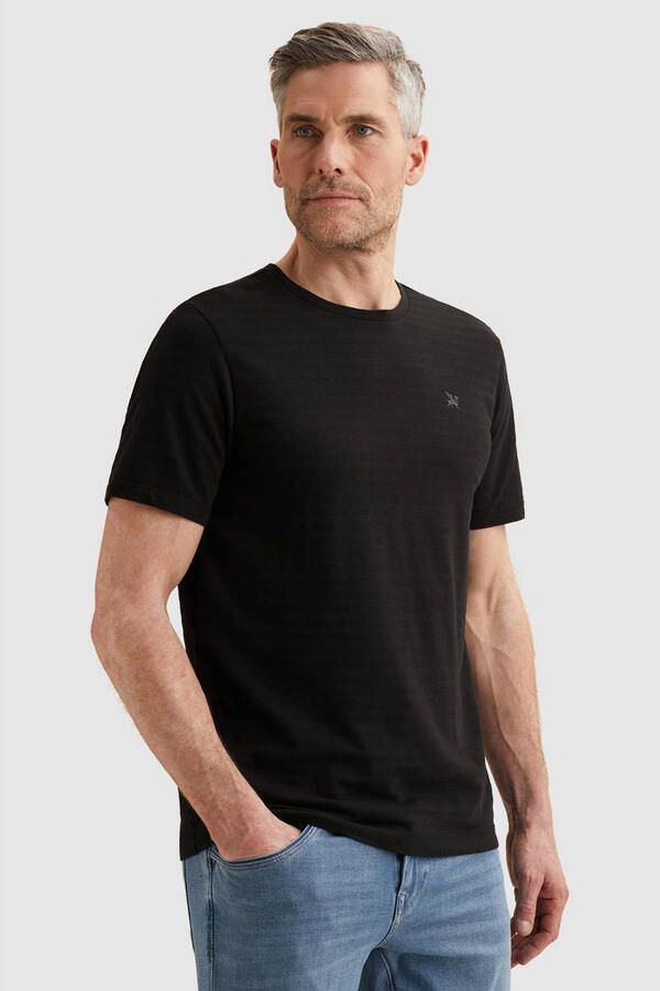 Vanguard regular T-shirt fijn gebreid zwart