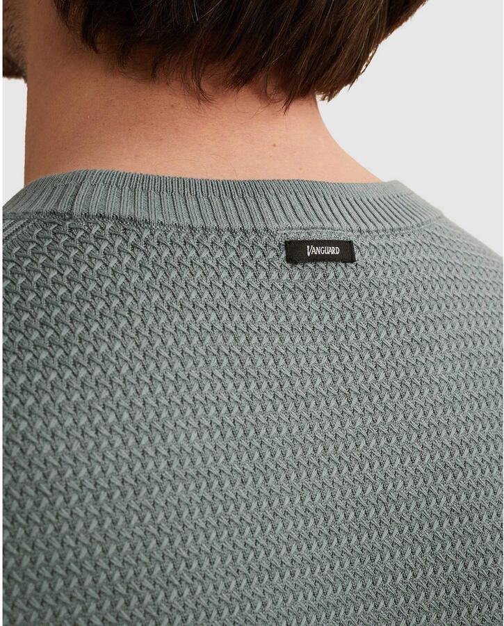 Vanguard regular T-shirt gebreid groen - Foto 2