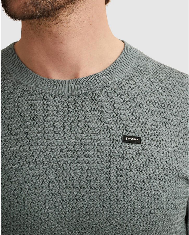 Vanguard regular T-shirt gebreid groen - Foto 3