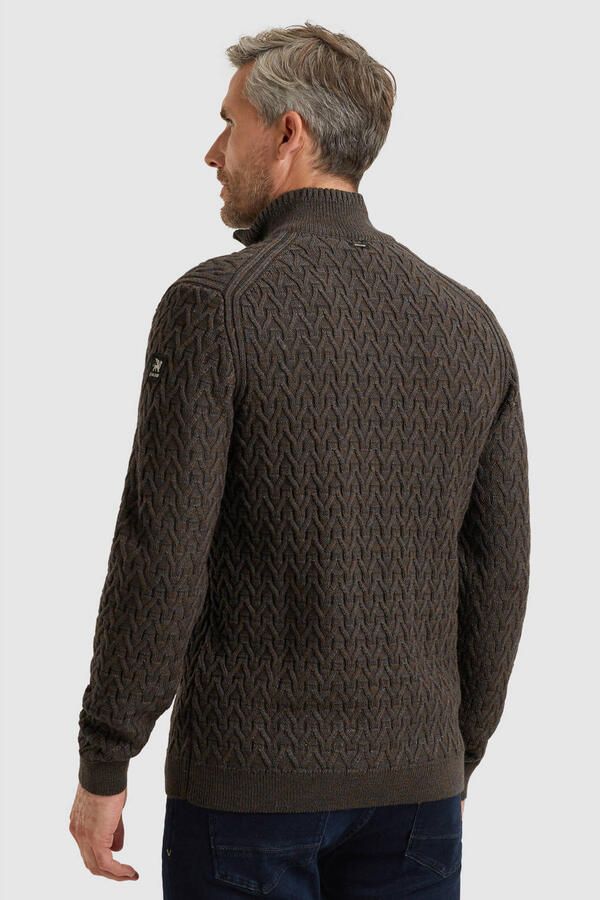 Vanguard schipperstrui met wol met kabels bruin - Foto 2