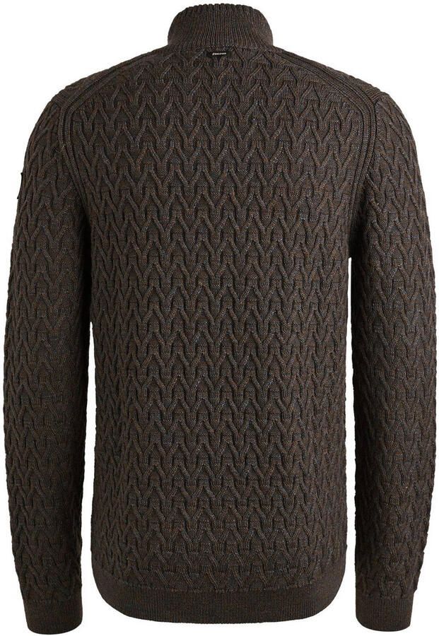 Vanguard schipperstrui met wol met kabels bruin