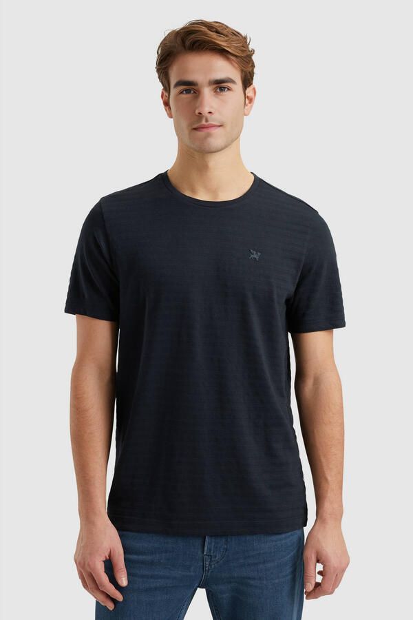 Vanguard regular T-shirt met ingebreid patroon blauw