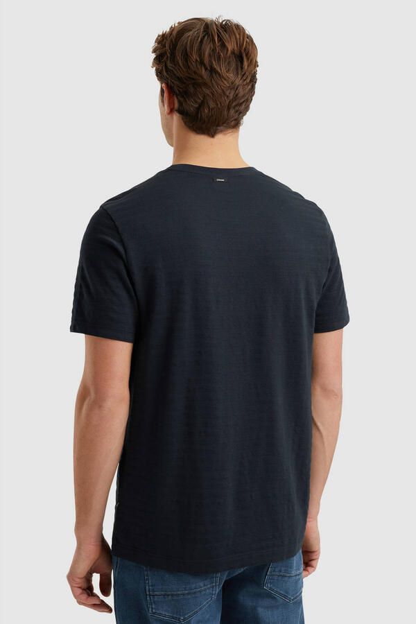 Vanguard regular T-shirt met ingebreid patroon blauw - Foto 2