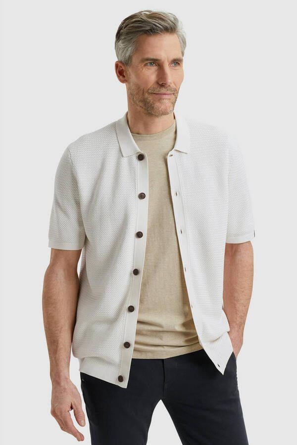 Vanguard vest met ingebreid patroon wit