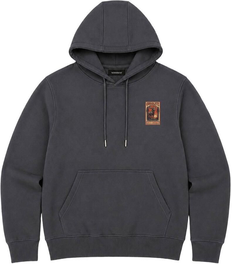 Vänner boxy hoodie met backprint dark grey - Foto 2