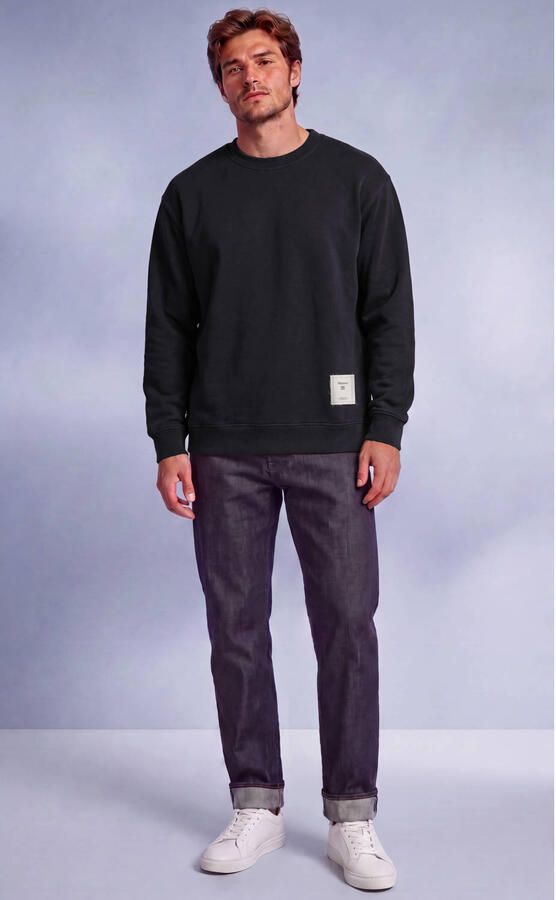 Vänner boxy sweater met backprint zwart