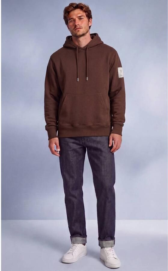 Vänner relaxed fit sweater met backprint bruin