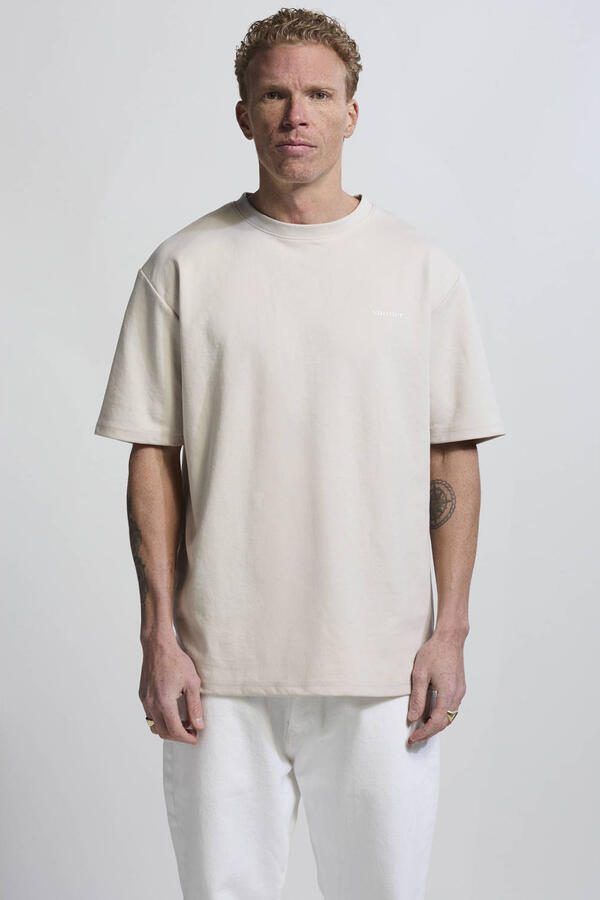 Vänner relaxed T-shirt met backprint beige