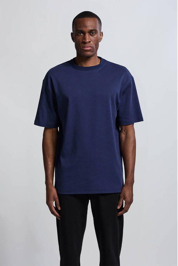 Vänner relaxed T-shirt met backprint donkerblauw