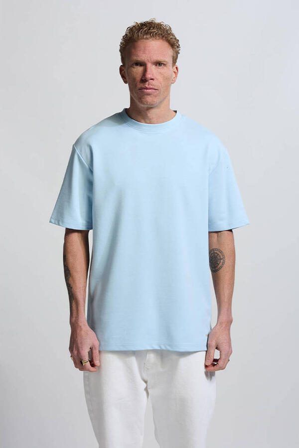 Vänner relaxed T-shirt met backprint lichtblauw