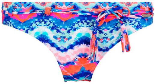 Venice Beach bikinibroekje met all over print blauw roze - Foto 1