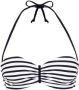 Venice Beach gestreepte strapless bandeau bikinitop wit marine - Thumbnail 1